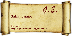Guba Emese névjegykártya